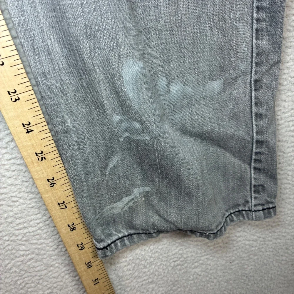 Y2K Levis 569 Loose Straight Jeans Men 34x30 Gray Faded Skater Baggy Paint